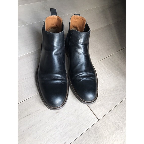 Nordstrom men black double gore boots 12 M leather